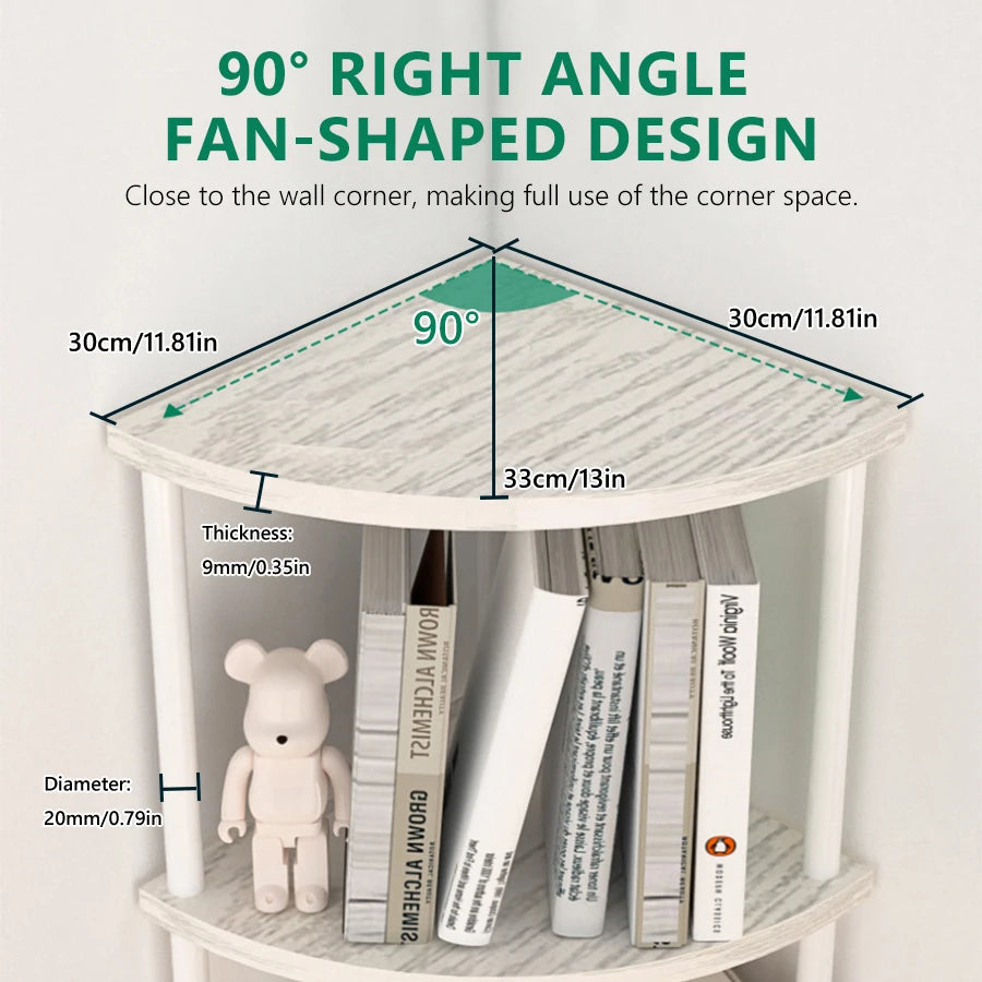 Storage Rack Wall Corner Shelf Practical Storage Rack Living Room/Kitchen/Bedroom Bookshelf Shelf Plant Rack Flower Rack 3/4/5/6