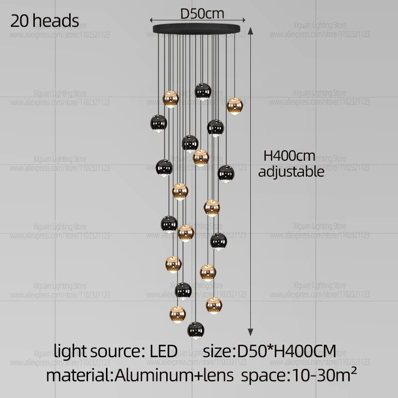 Modern Home decor Led Lights Pendant Light Lamps Chandeliers For Living Room Hanging Light Indoor Lighting LED Stair Chandelier