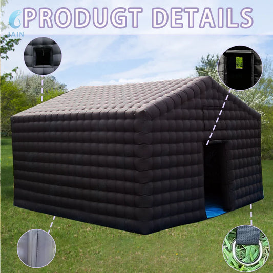 Stock!20FT Large Black Inflatable Nightclub Party Tent with Blower Inflatable Portable Disco Tent Air Tent for Wedding Birthday