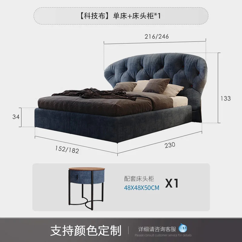 Pretty Wooden Double Bed Frame Cheap Elegant Luxury Twin Queen Bases Bed Full Size Side Table Cama Box Casal Home Furniture