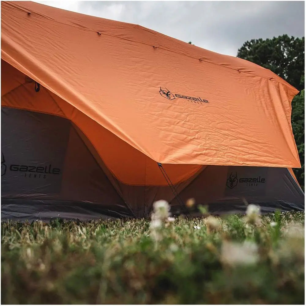 8-Person Sunset Orange Tent with Quick Setup, Waterproof & UV Protection, Removable Floor, Ample Storage, GT800SS