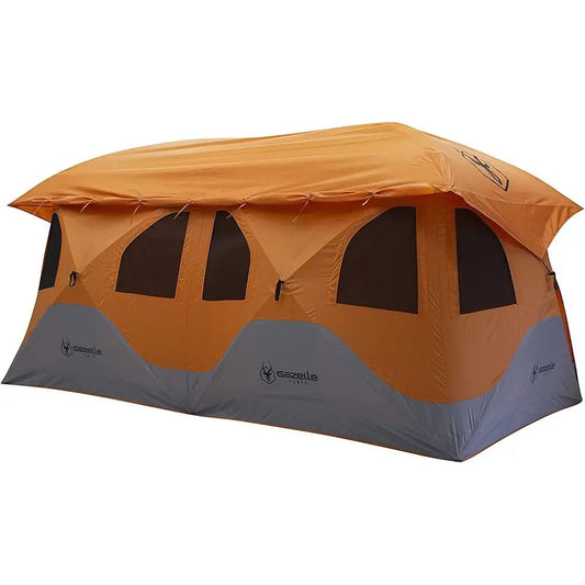 8-Person Sunset Orange Tent with Quick Setup, Waterproof & UV Protection, Removable Floor, Ample Storage, GT800SS