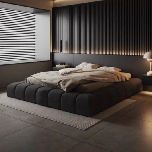 Frame High End Bed Aesthetics Tatami Minimalist Wedding Confortable Bed Master Bedroom Fashionable Design Muebles Furniture