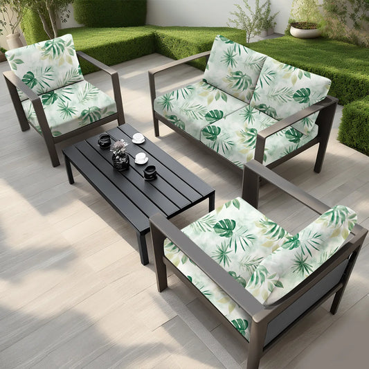 Outdoor Waterproof Tropical Print Sofa Cushion Covers Non-Slip Furniture Protectors Replacement for Individual Seat Cushions New