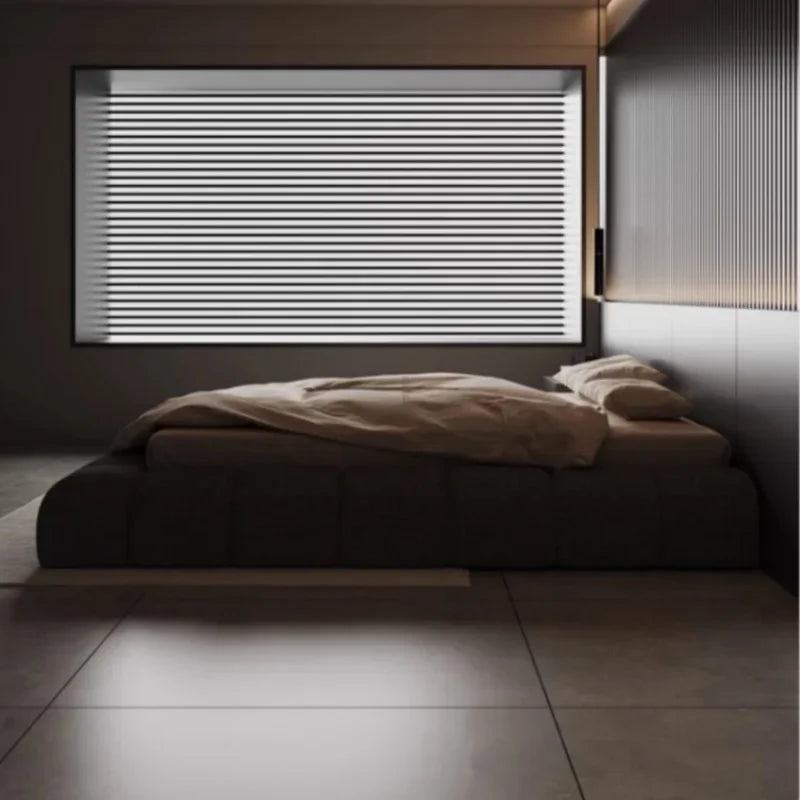Frame High End Bed Aesthetics Tatami Minimalist Wedding Confortable Bed Master Bedroom Fashionable Design Muebles Furniture