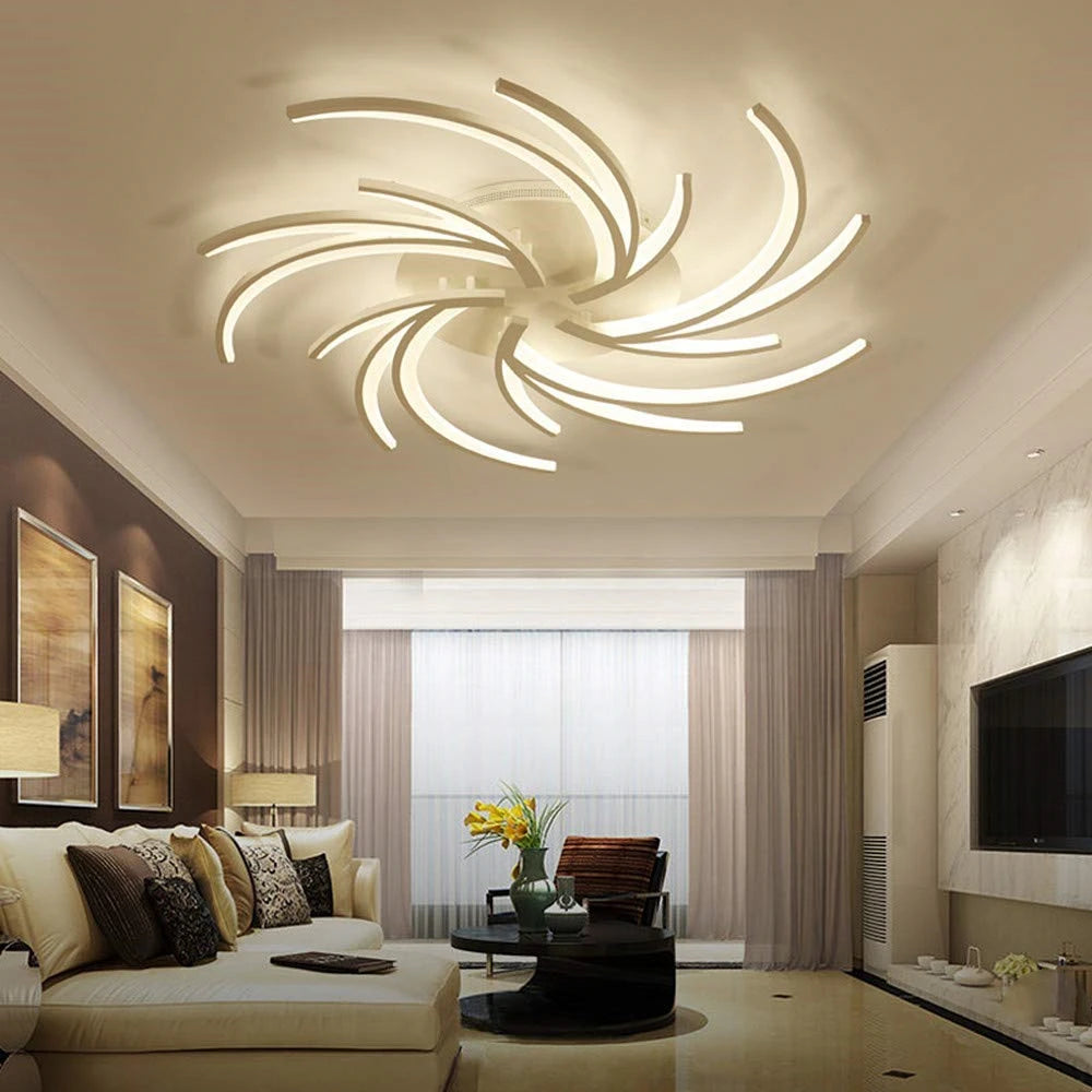 Modern LED Chandelier Home Decoration Ceiling Light For Living Study Room Bedroom Ceiling Lamps Indoor Lighting White Decor Lamp