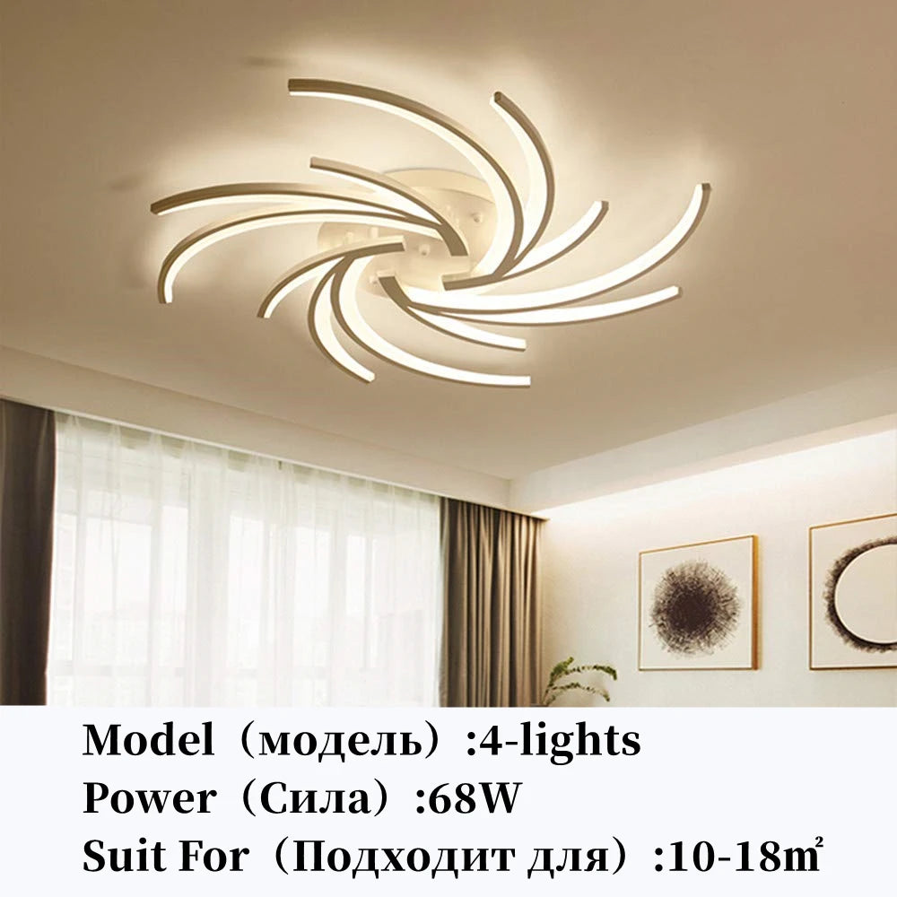 Modern LED Chandelier Home Decoration Ceiling Light For Living Study Room Bedroom Ceiling Lamps Indoor Lighting White Decor Lamp