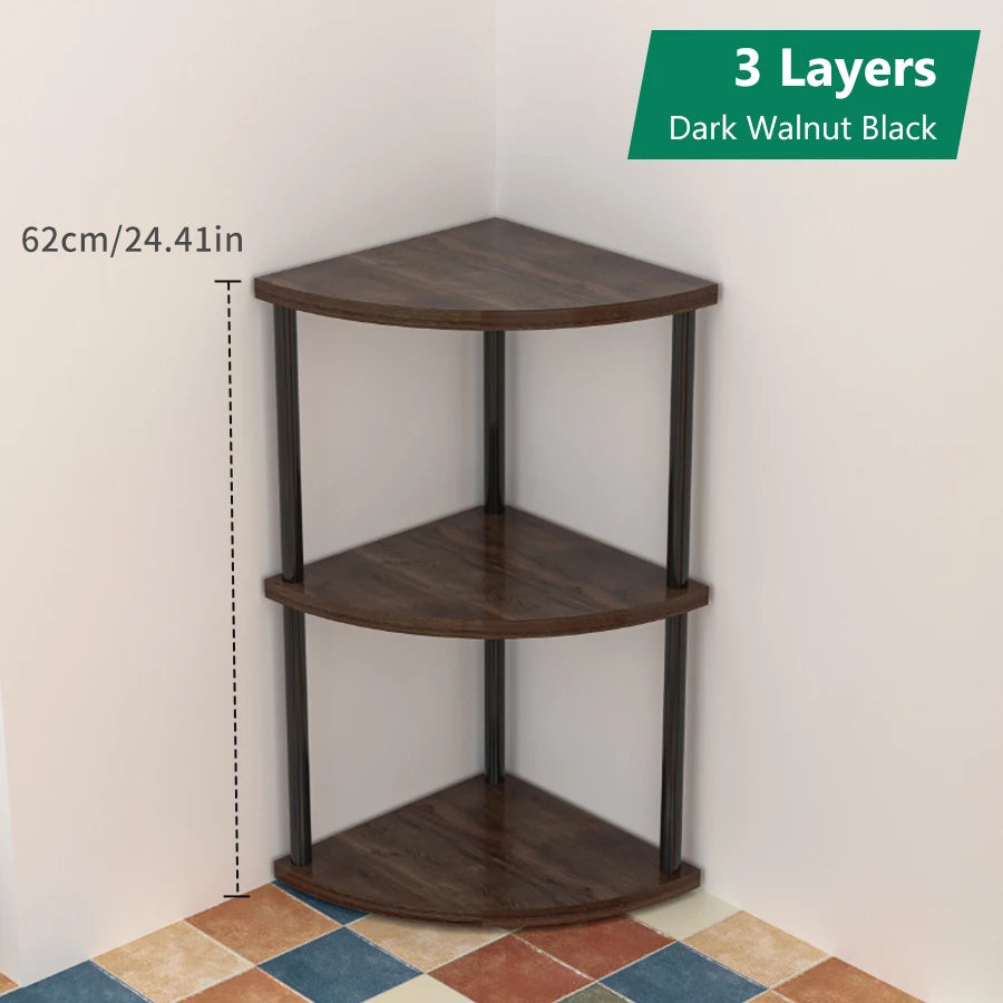 Storage Rack Wall Corner Shelf Practical Storage Rack Living Room/Kitchen/Bedroom Bookshelf Shelf Plant Rack Flower Rack 3/4/5/6