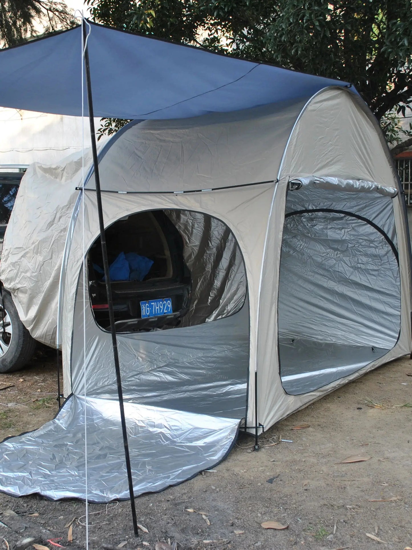 Car Rear Tent with Floor, SUV Back Tent Stand, Freely Hatchback Tent, Generous Vertical Height, Reliable in All Elements