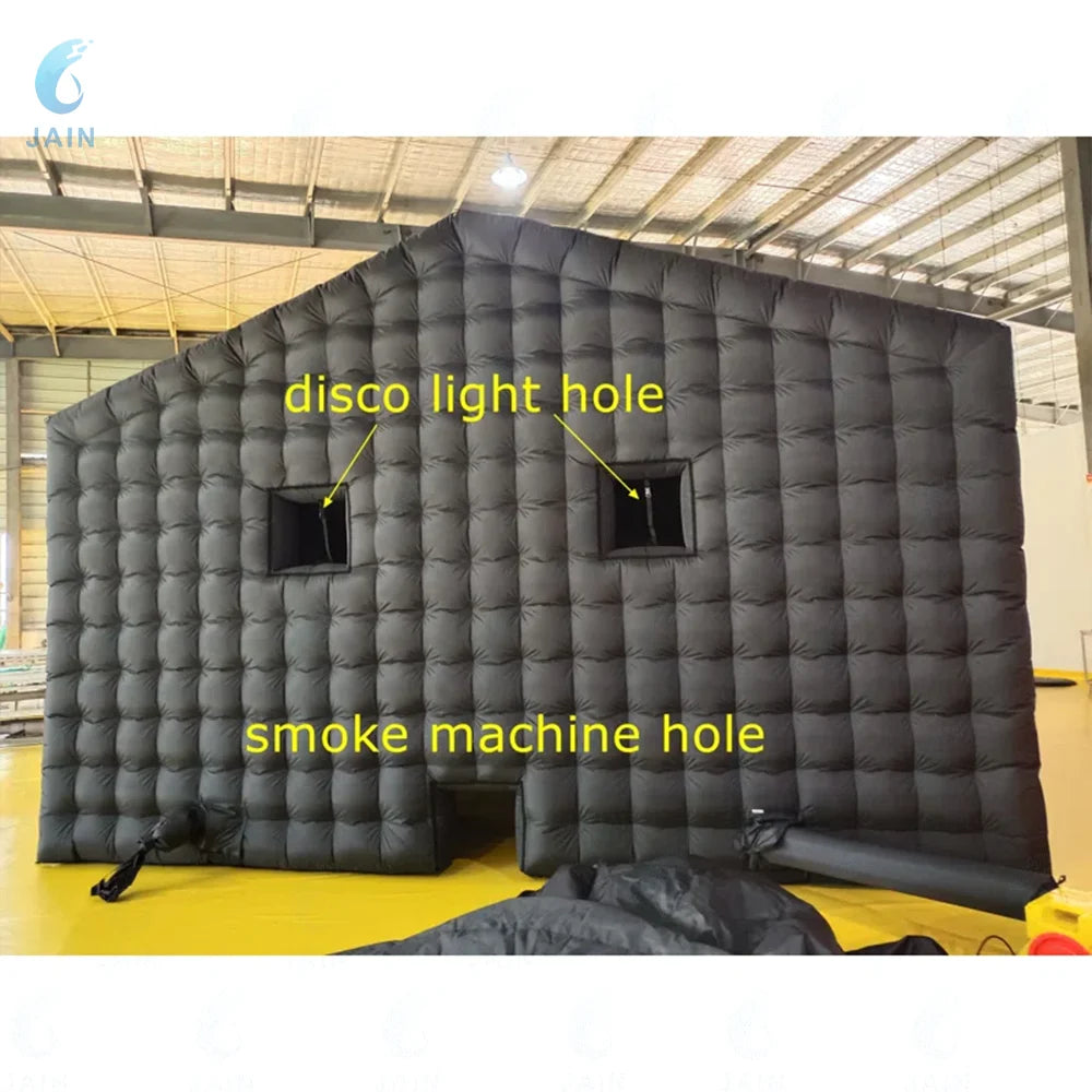 Stock!20FT Large Black Inflatable Nightclub Party Tent with Blower Inflatable Portable Disco Tent Air Tent for Wedding Birthday