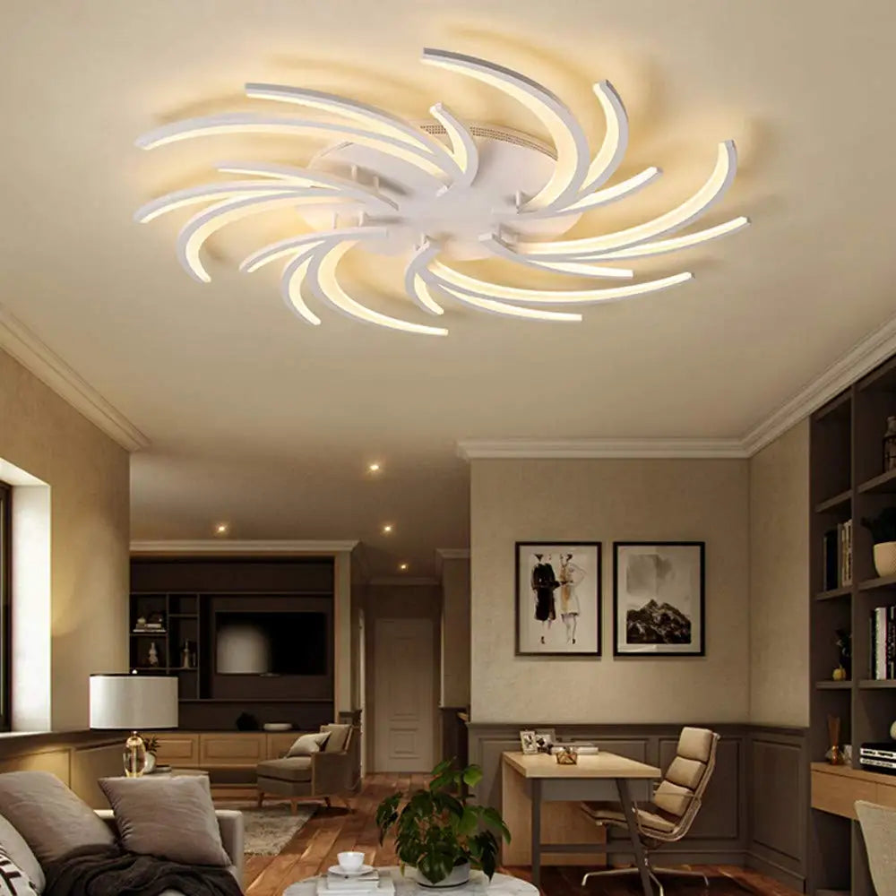 Modern LED Chandelier Home Decoration Ceiling Light For Living Study Room Bedroom Ceiling Lamps Indoor Lighting White Decor Lamp