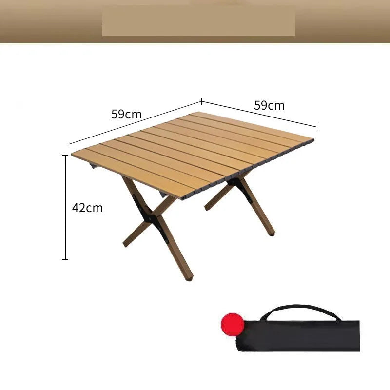 Foldable Wooden Patio Table Outdoor Portable Camping Picnic Desk Lightweight Garden Furniture Backyard Beach Fun Furniture