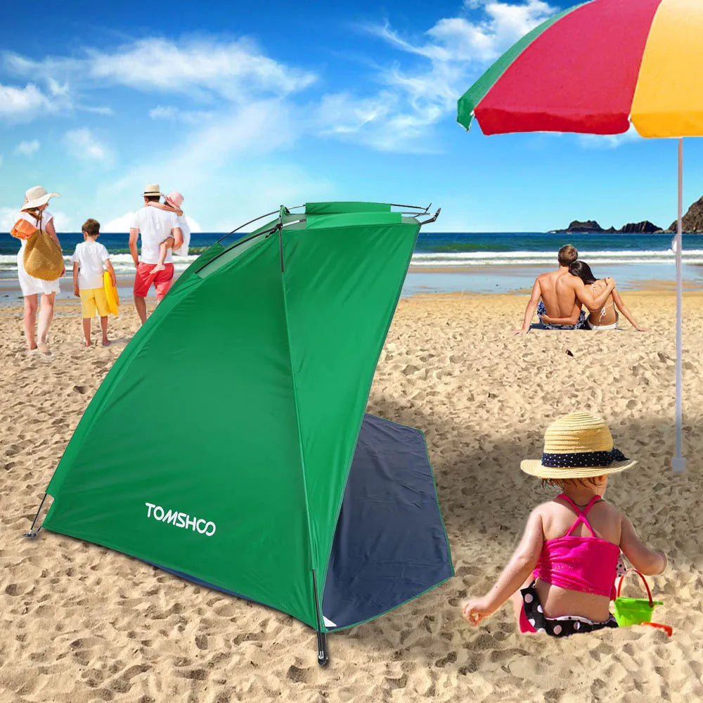 2 Persons Outdoor Beach Tents Shelters Shade UV Protection Ultralight Tent for Fishing Picnic Park Summer Awning Shade Shelter