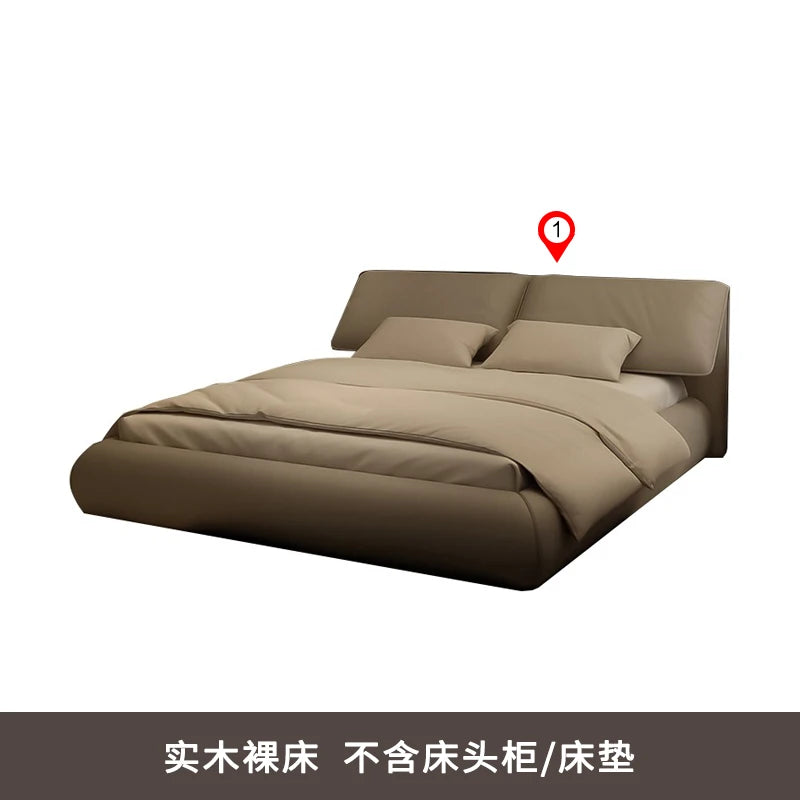 Unique Gray Double Bed Decoration Minimalist Modern Pliable Double Bed Frame Wooden Camping Cama Matrimonial Furniture For Home