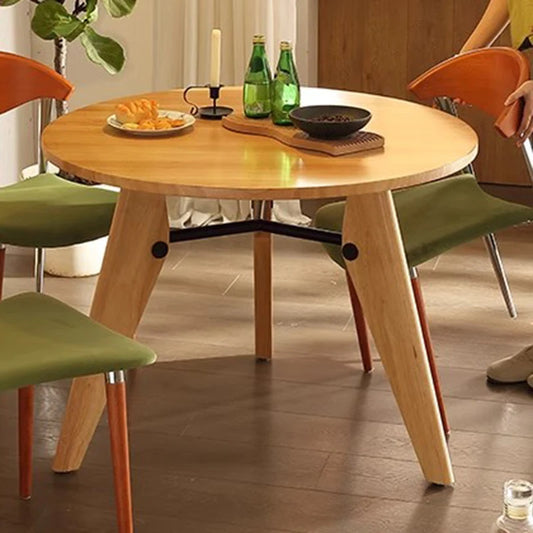 Solid Wood Dining Table Dining Room Round Table Modern Nordic Individual Movable Tables Living Room Home Furniture Tables To Eat
