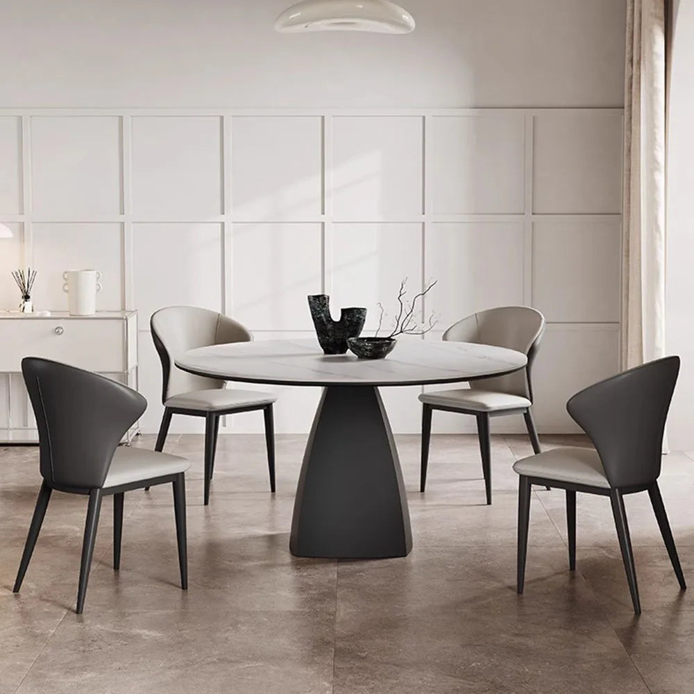 8 People Turntable Dining Table Leg Metal Nordic Living Dining Table Luxury Round Conjuntos De Sala De Jantar Home Decoration