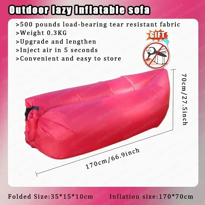 Outdoor Air Lazy Inflatable Sofa Bag Portable Camping Sofa Air Sleeping Bag Lunch Break Mattress Music Festival Portable Sofa