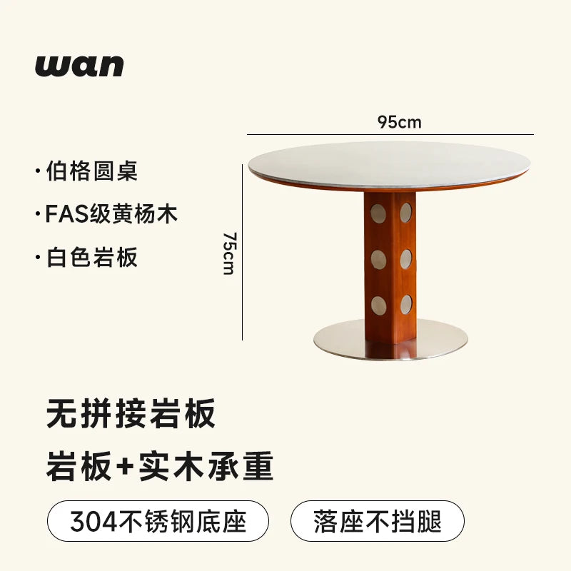 Living Luxury Dining Tables Wood Vintage Balcony Minimalist Dining Table Round Breakfast Set Sala Da Pranzo Home Furniture