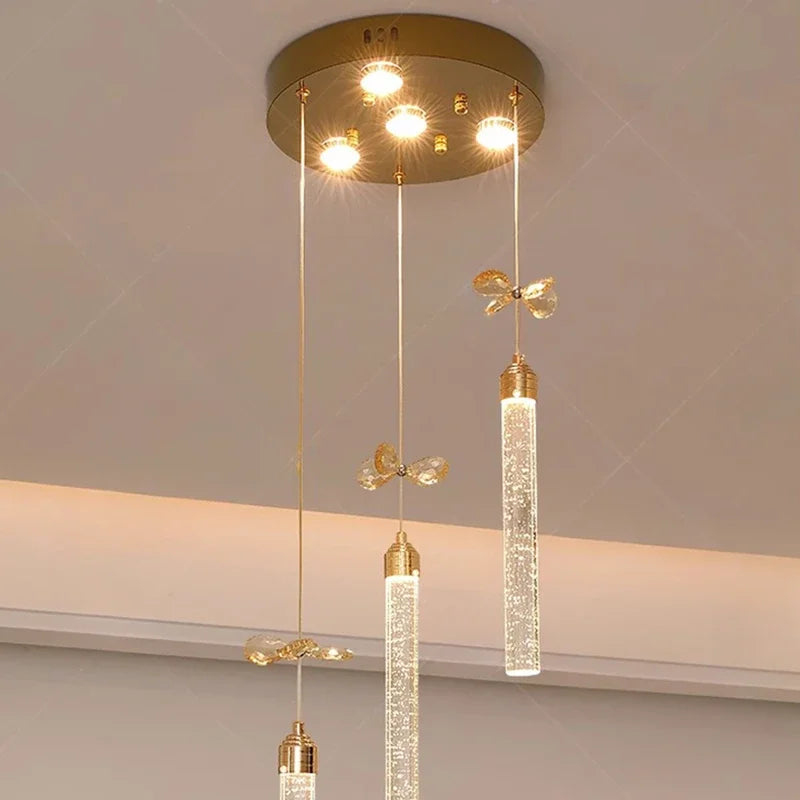 Modern home decoration salon lamps for living room smart crystal Pendant lights dining room indoor lighting