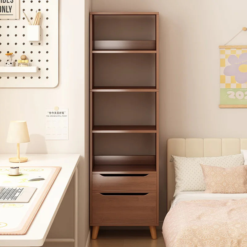 Living Room Bookshelf Multi-Level Floor Standing Storage Rack Office Display Cabinet Bookcase With Drawers Study Books Storage