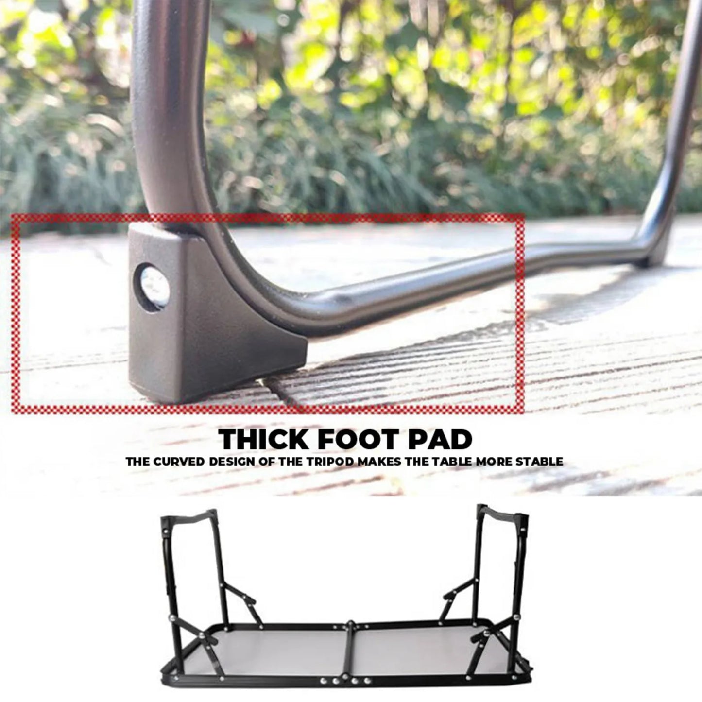 Outdoor Half-Folding Table Multi-Functional Iron Table High Load-Bearing Capacity Portable Picnic Camping Garden Barbecue Table