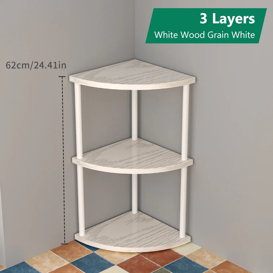 Storage Rack Wall Corner Shelf Practical Storage Rack Living Room/Kitchen/Bedroom Bookshelf Shelf Plant Rack Flower Rack 3/4/5/6
