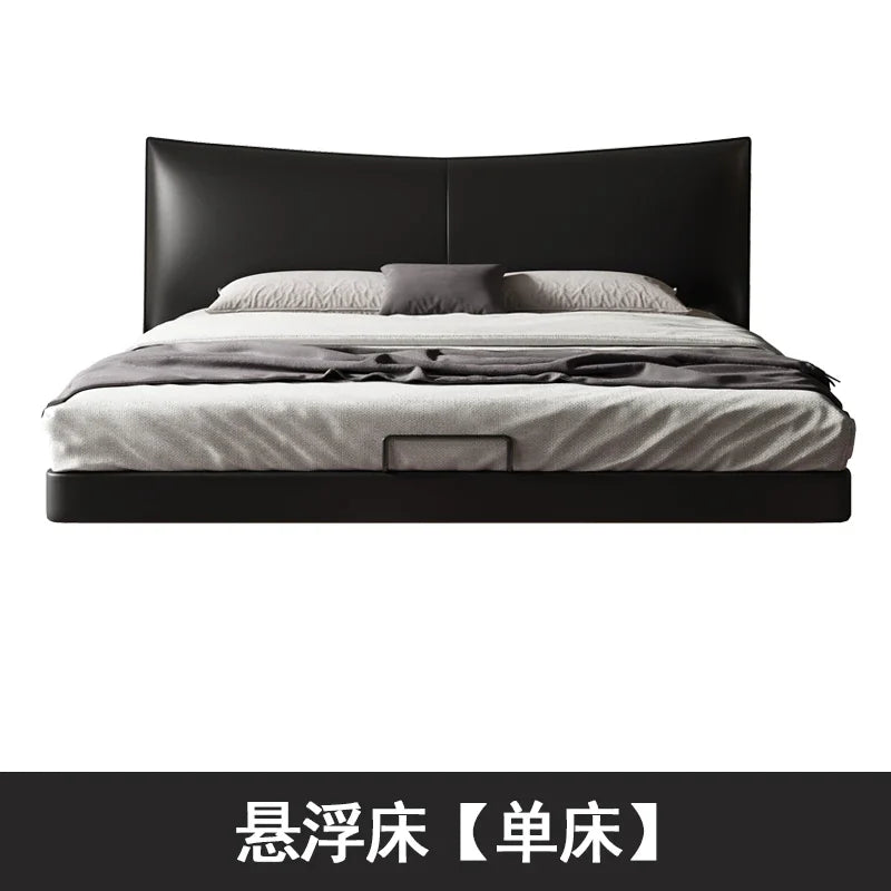 Modern Luxury Double Bed Black Leather Italian King Size Bed Frame Full Size Camas Matrimonial Queen Size Bedroom Set Furniture