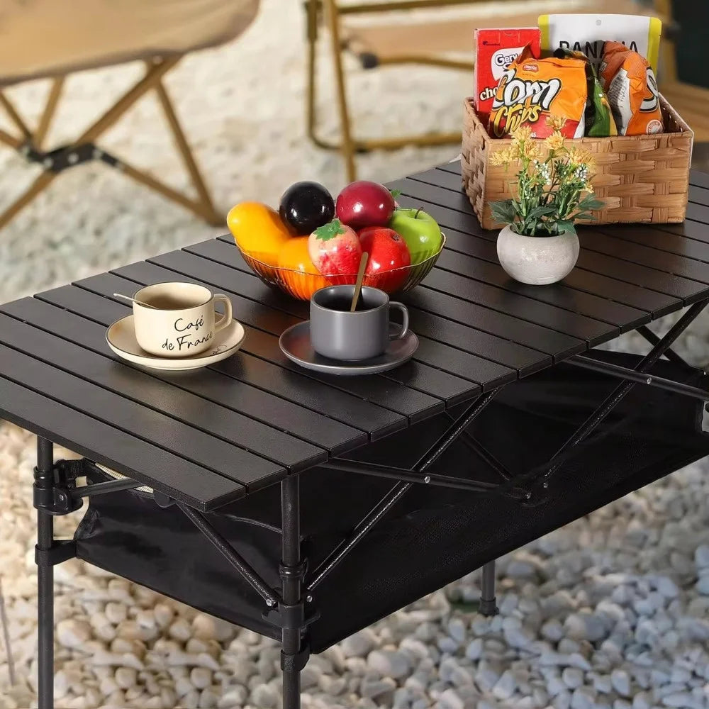 Outdoor Folding Long Table Tourist Portable Storage Egg Roll Table Camping Desk Barbecue Easy To Install  Picnic Outdoor Tables