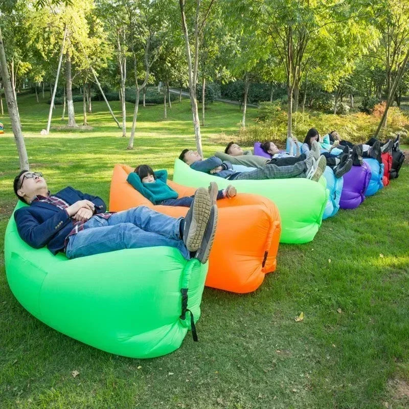 Outdoor Air Lazy Inflatable Sofa Bag Portable Camping Sofa Air Sleeping Bag Lunch Break Mattress Music Festival Portable Sofa
