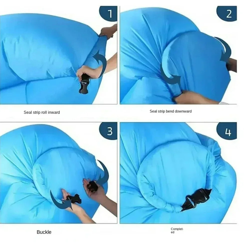 Outdoor Air Lazy Inflatable Sofa Bag Portable Camping Sofa Air Sleeping Bag Lunch Break Mattress Music Festival Portable Sofa