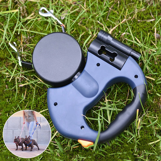 Dual Retractable Pet Dog Safe Rope With Led Lights Wear Lightweight Adjustables Cat Dog Walk Running Leads Pet Accessories