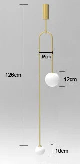 Nordic Bedroom Bedside LED Pendant Lamp Bar Simple Living Room Background Glass Ball Chandeliers Lighting