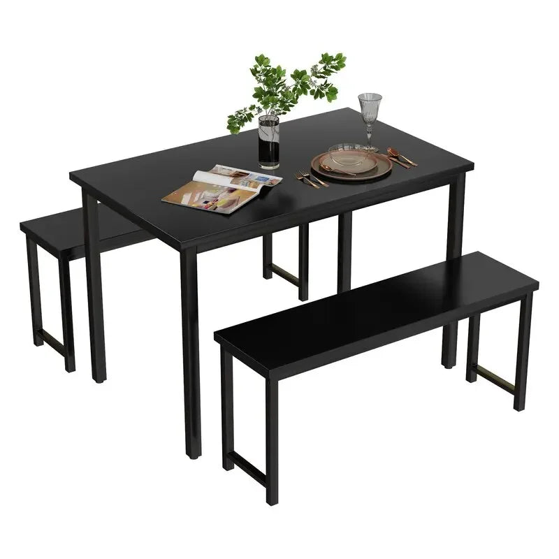 Modern Recycled Pine Dining Table Set Ultra Modern Design Goes Hand in Hand with Affordability and Versatility Dining Table