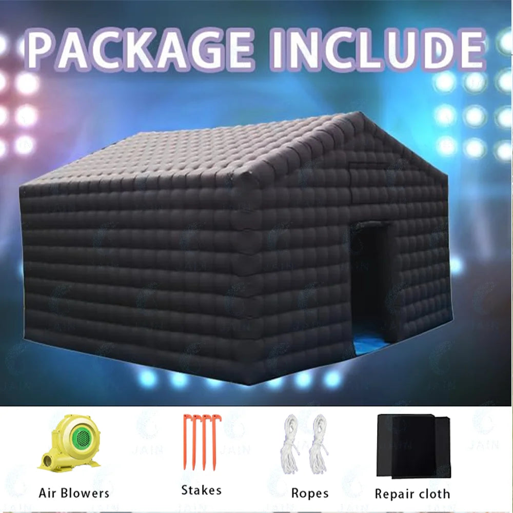 Stock!20FT Large Black Inflatable Nightclub Party Tent with Blower Inflatable Portable Disco Tent Air Tent for Wedding Birthday