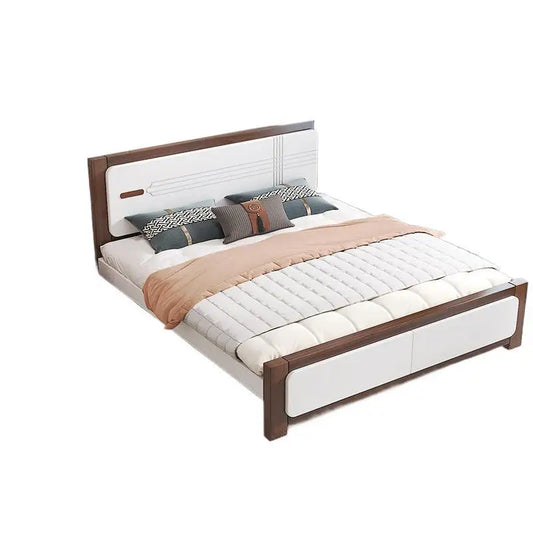 Master bedroom Nordic economy bed 1.8 meters solid wood bed 1.5 meters double bed household small apartment 1.2 meters single be