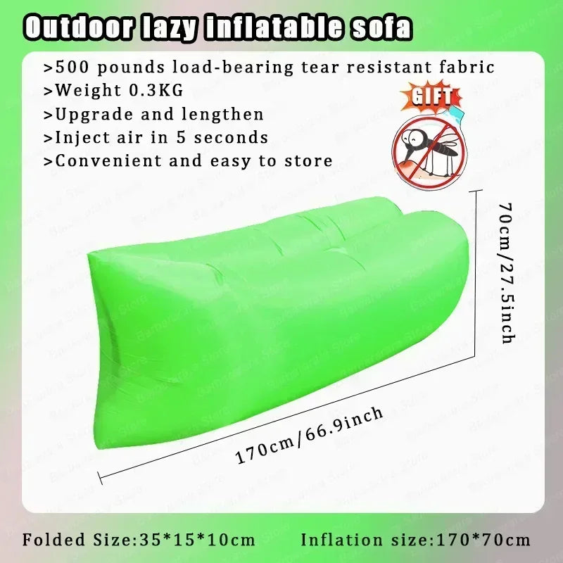 Outdoor Air Lazy Inflatable Sofa Bag Portable Camping Sofa Air Sleeping Bag Lunch Break Mattress Music Festival Portable Sofa