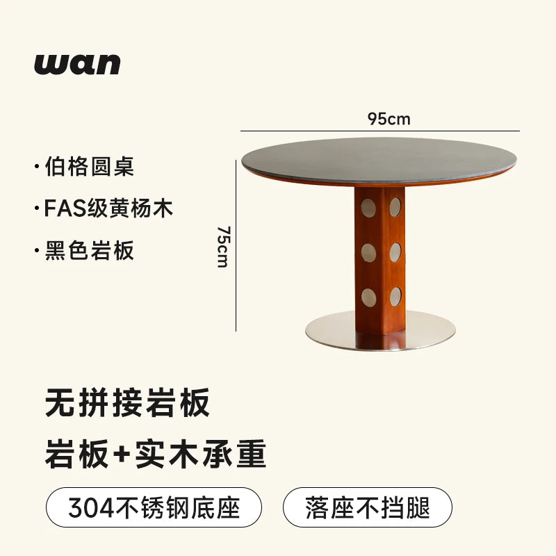 Living Luxury Dining Tables Wood Vintage Balcony Minimalist Dining Table Round Breakfast Set Sala Da Pranzo Home Furniture