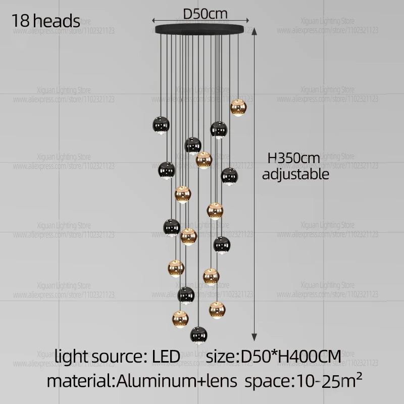 Modern Home decor Led Lights Pendant Light Lamps Chandeliers For Living Room Hanging Light Indoor Lighting LED Stair Chandelier