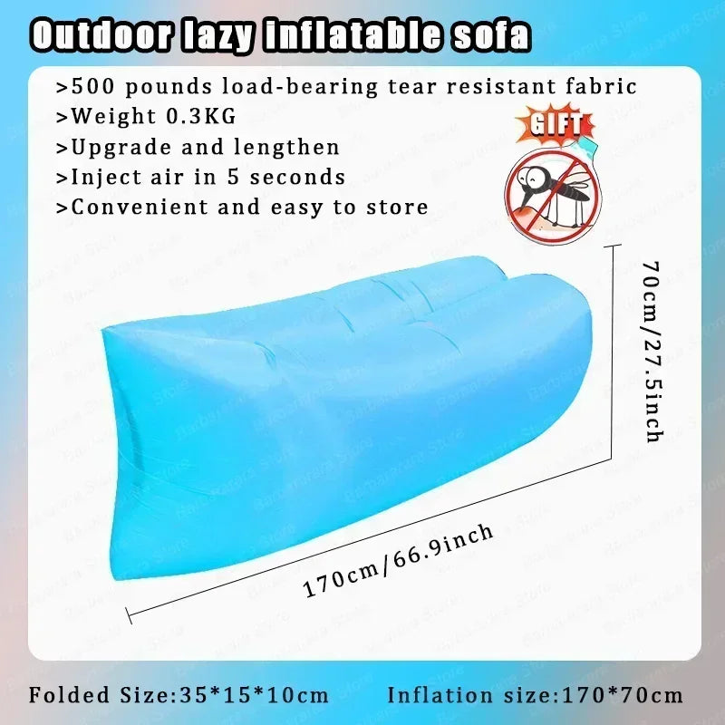 Outdoor Air Lazy Inflatable Sofa Bag Portable Camping Sofa Air Sleeping Bag Lunch Break Mattress Music Festival Portable Sofa