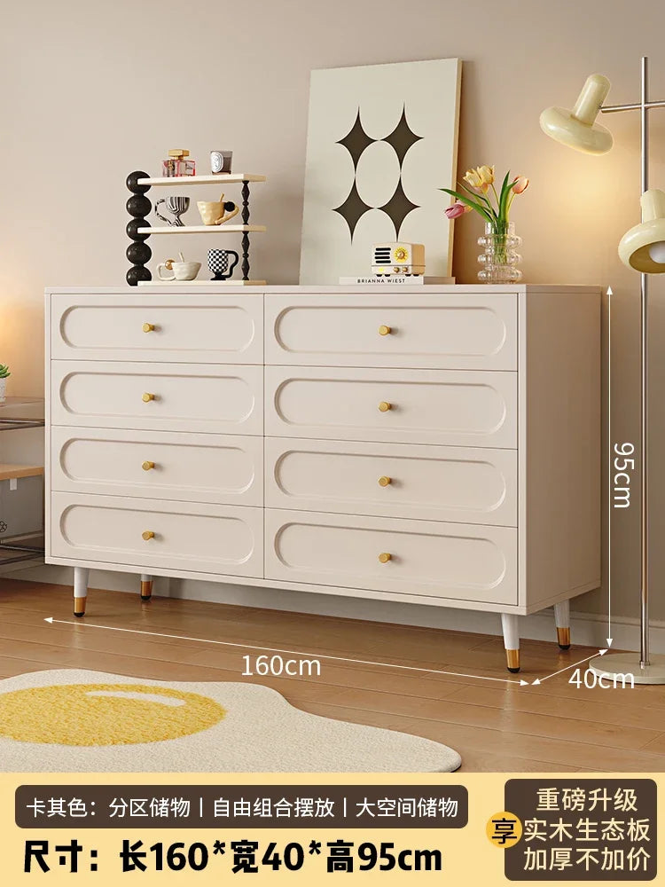 Modern Simple Dresser Cabinet Minimalist Cream Hidden Storage Living Room Cabinets Stylish Handles Dressoir Kast Furniture