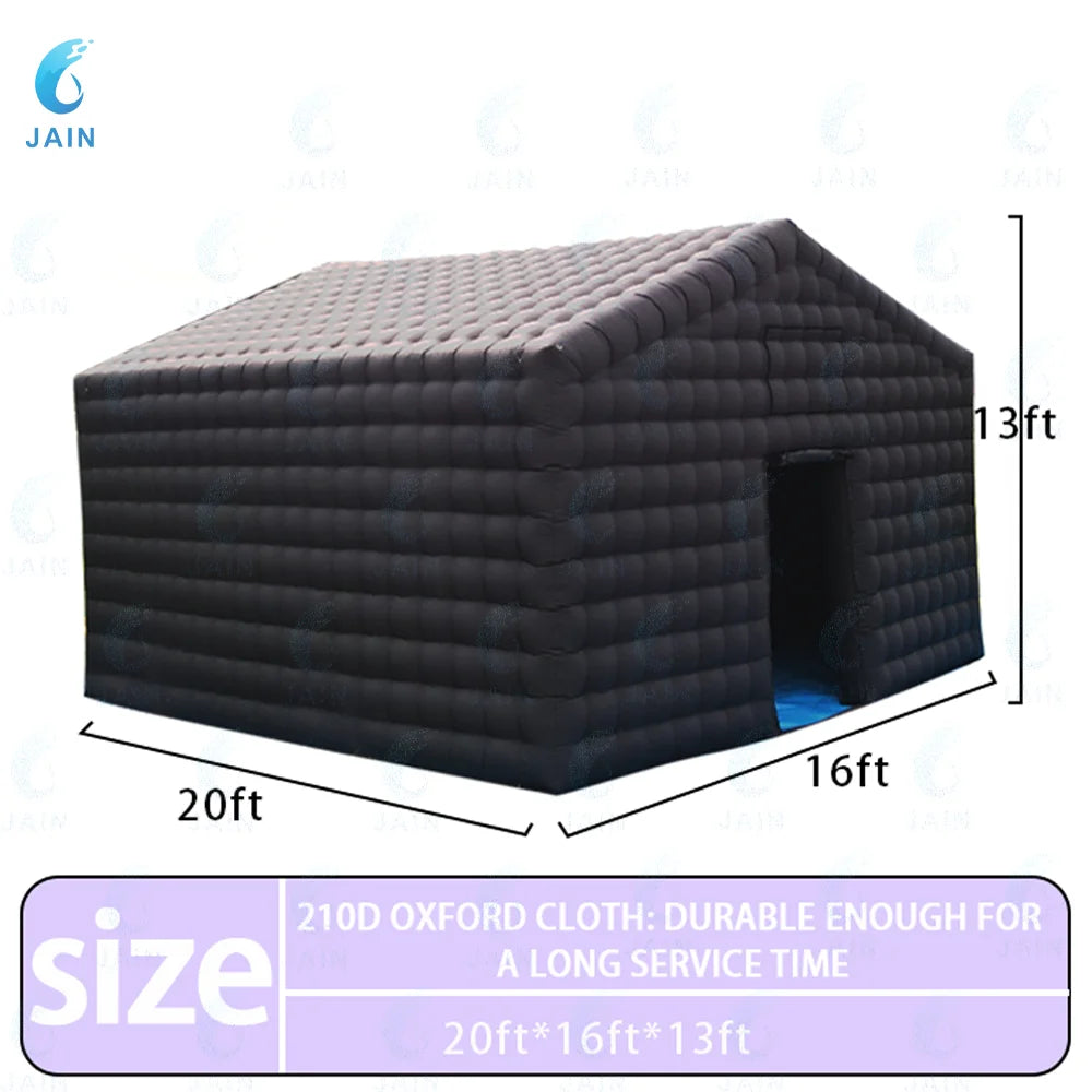 Stock!20FT Large Black Inflatable Nightclub Party Tent with Blower Inflatable Portable Disco Tent Air Tent for Wedding Birthday