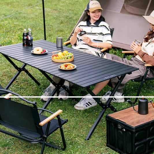 Foldable Wooden Patio Table Outdoor Portable Camping Picnic Desk Lightweight Garden Furniture Backyard Beach Fun Furniture