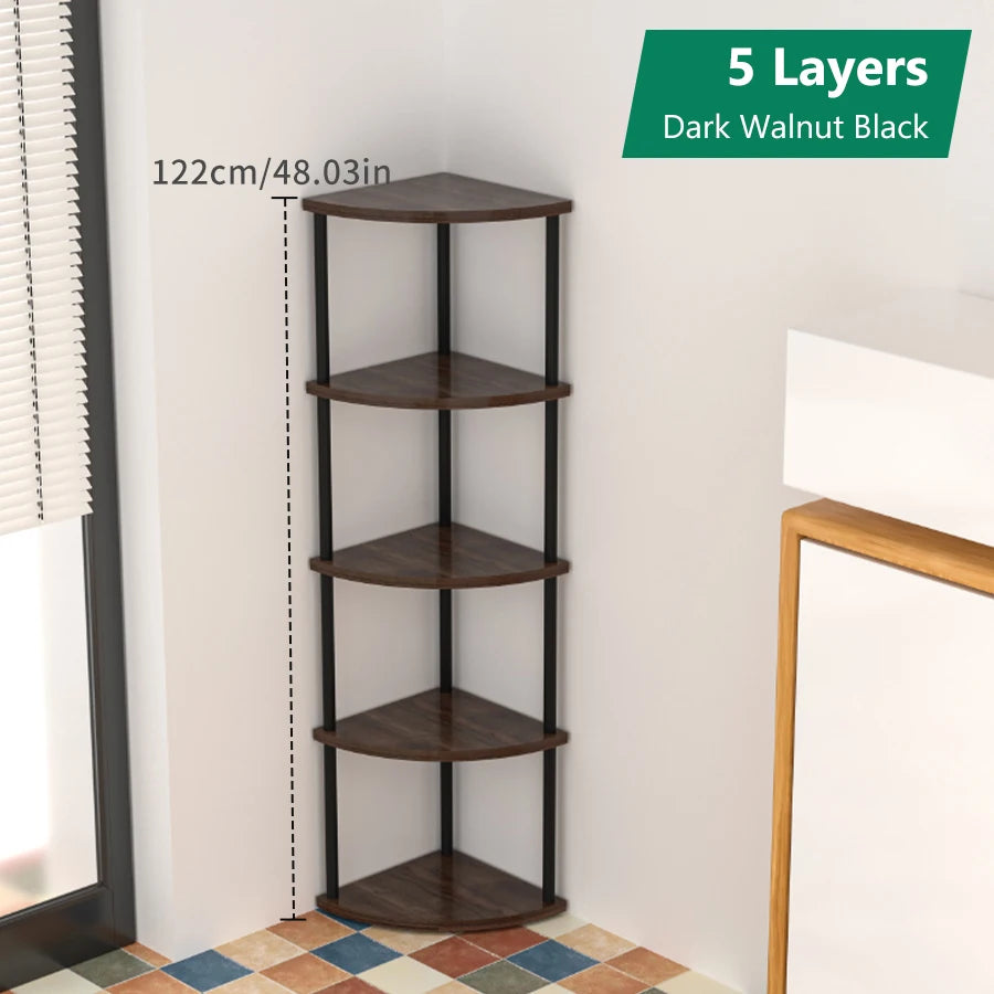 Storage Rack Wall Corner Shelf Practical Storage Rack Living Room/Kitchen/Bedroom Bookshelf Shelf Plant Rack Flower Rack 3/4/5/6