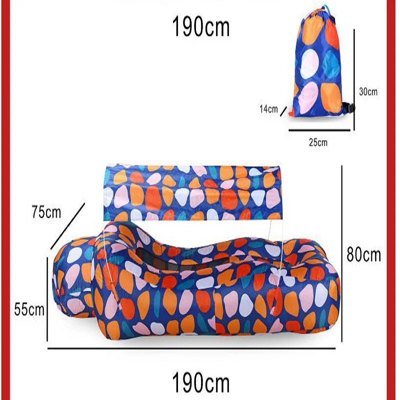 High Quality Lazy Fast Inflatable Sofa Outdoor Portable Beach Air Sofa Sun-proof Camping Pool Sofa Bed