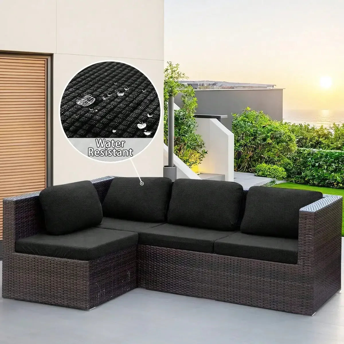 1pc Water-Reststant Polar Fleece Outdoor Sofa Covers, 230gsm Sofa Cushion Cover, Multiple Colors Available
