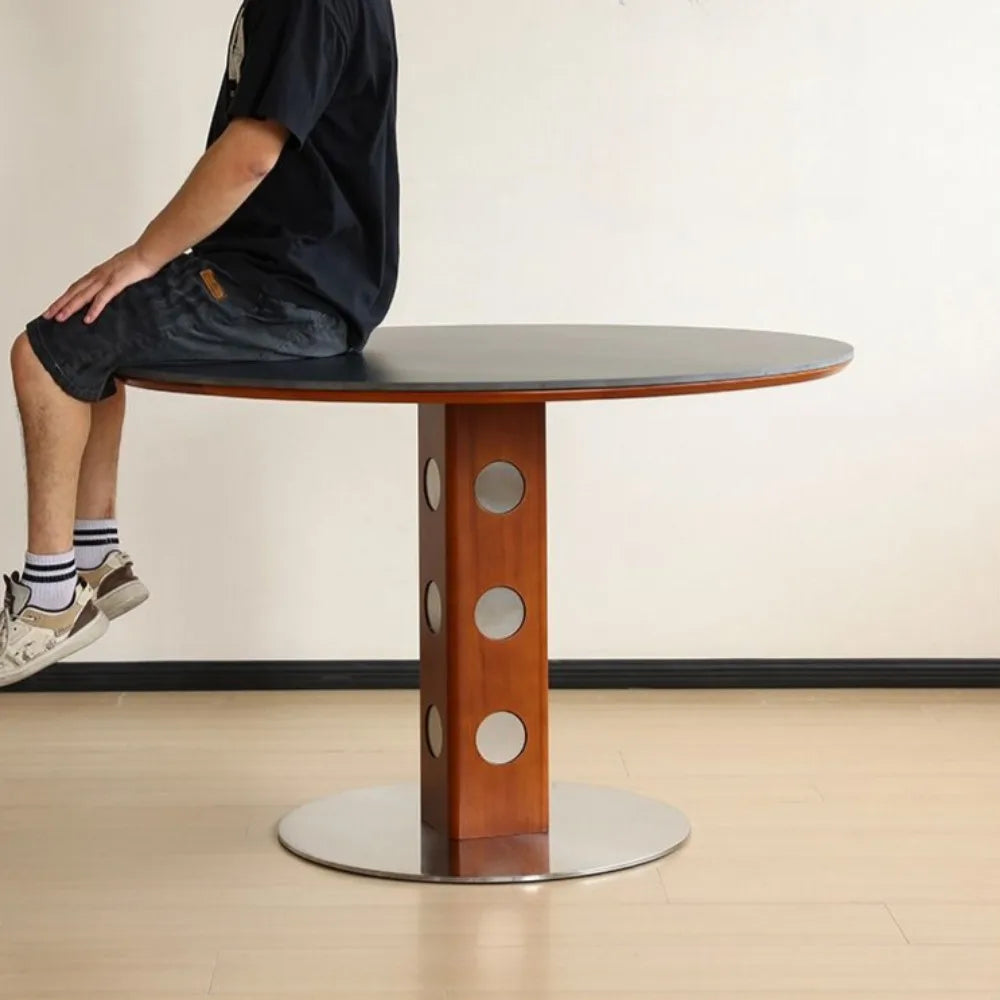 Living Luxury Dining Tables Wood Vintage Balcony Minimalist Dining Table Round Breakfast Set Sala Da Pranzo Home Furniture