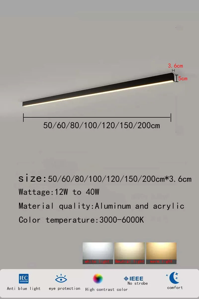 Modern minimalist, bar shaped, balcony, bedroom, living room, foyer, bedside, ceiling light, eye protection LED home decoration