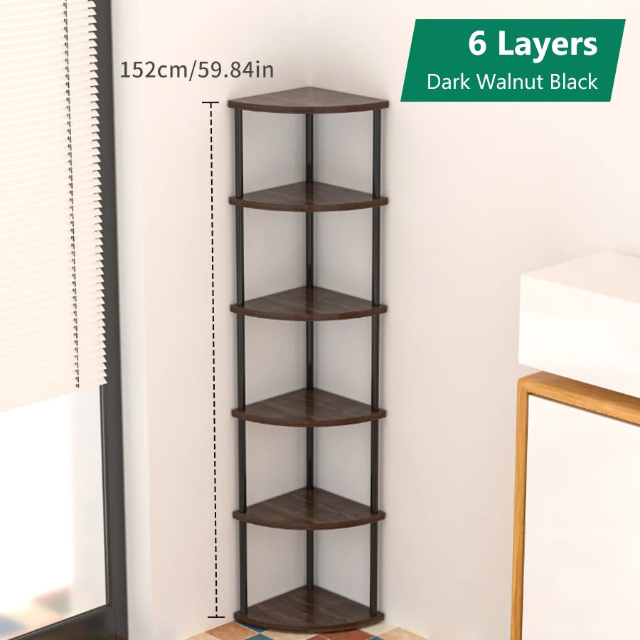 Storage Rack Wall Corner Shelf Practical Storage Rack Living Room/Kitchen/Bedroom Bookshelf Shelf Plant Rack Flower Rack 3/4/5/6