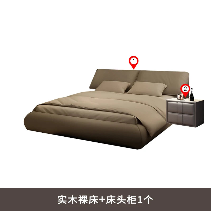 Unique Gray Double Bed Decoration Minimalist Modern Pliable Double Bed Frame Wooden Camping Cama Matrimonial Furniture For Home