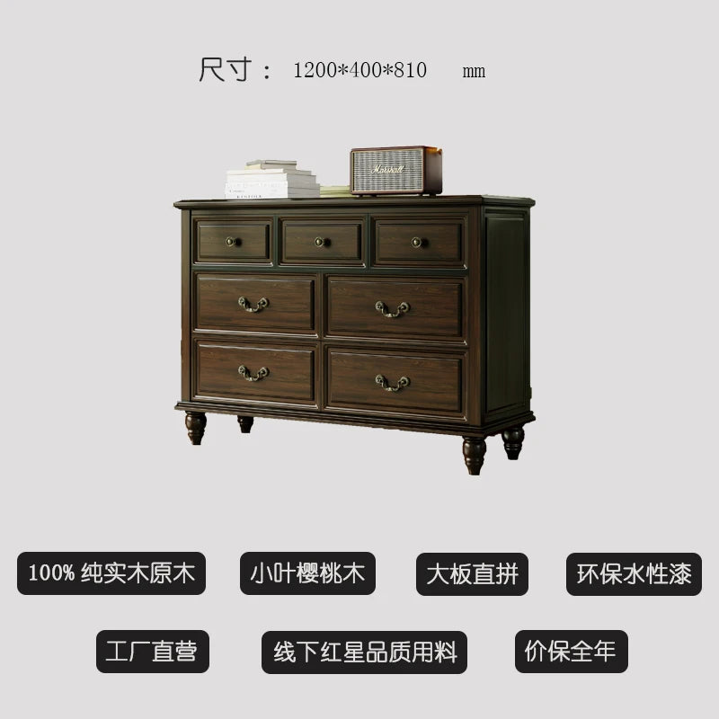 Nordic Simple Living Room Cabinets Drawers Black Solid Wood Living Room Cabinets Storage Vintage Wohnzimmer Schrank Furniture